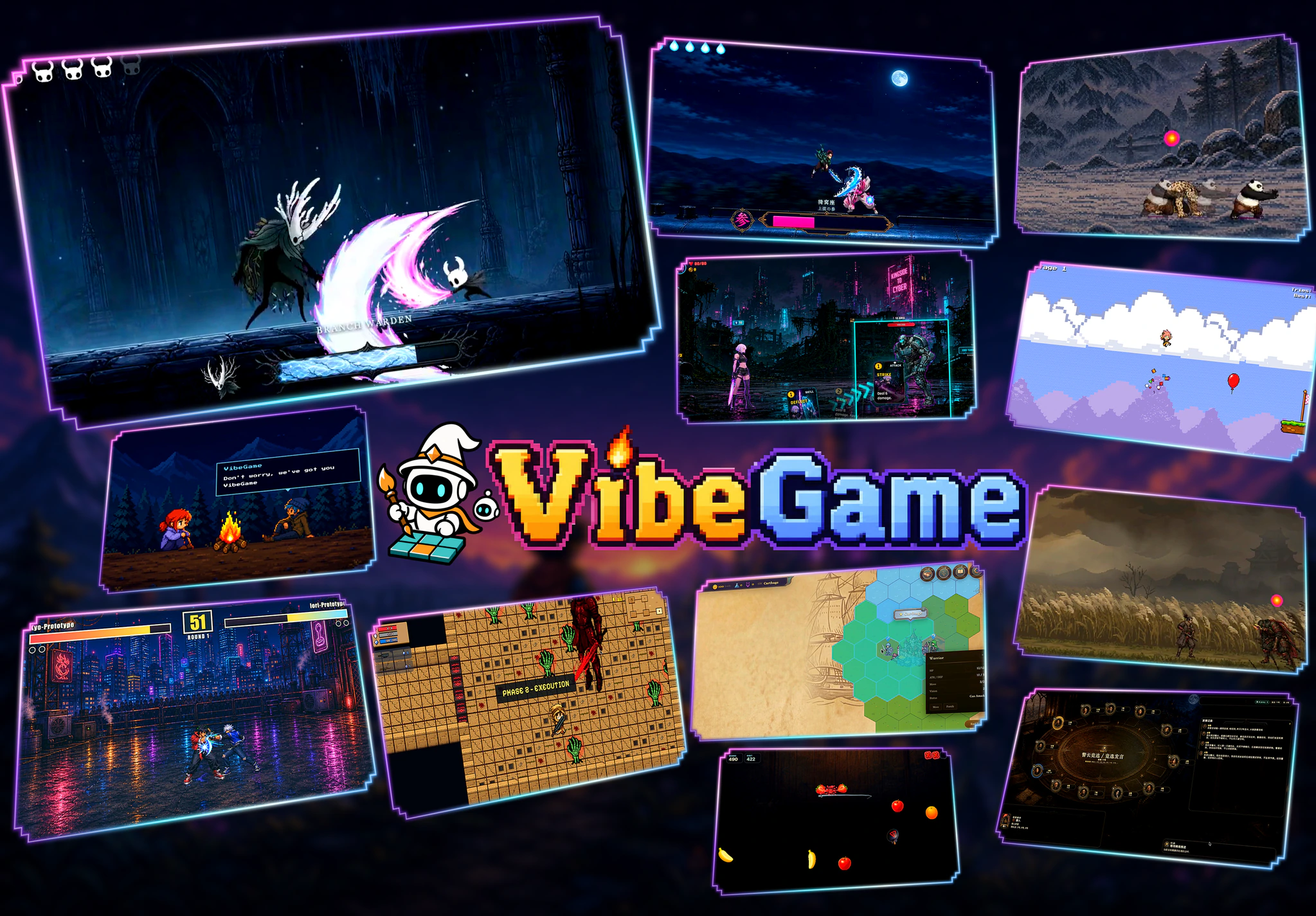 Games created and edited by the VibeGame multi-agent framework